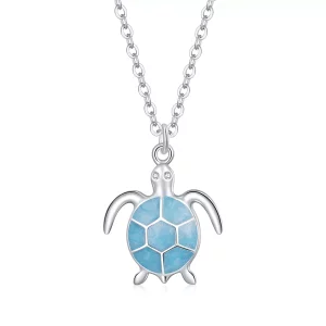 (afbeelding voor) Pandora Style Blauwe schildpad Ketting - SCN446