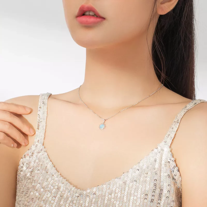 (afbeelding voor) Pandora Style Blauwe Zon Chain Ketting - SCN399 - Bekijken 6