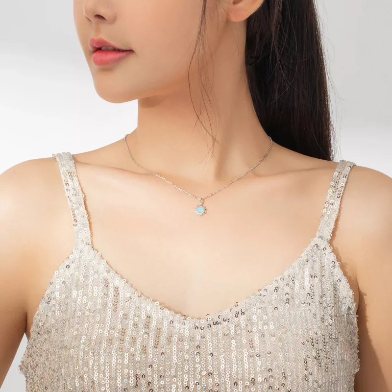 (afbeelding voor) Pandora Style Blauwe Zon Chain Ketting - SCN399 - Bekijken 8