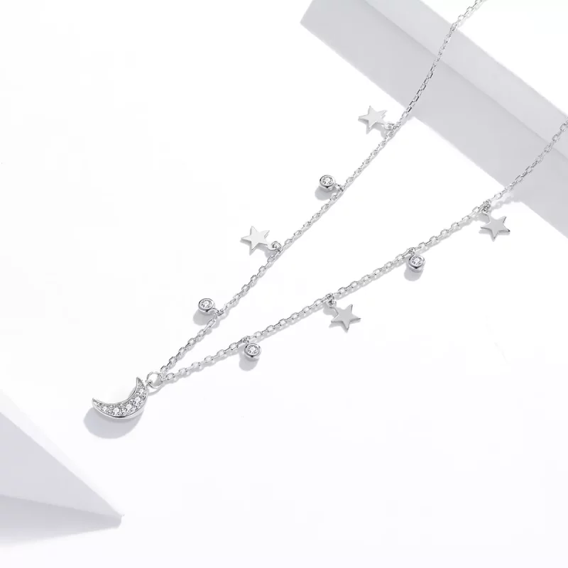(afbeelding voor) Pandora Style Droom Ster Maan Chain Ketting - SCN420 - Bekijken 3