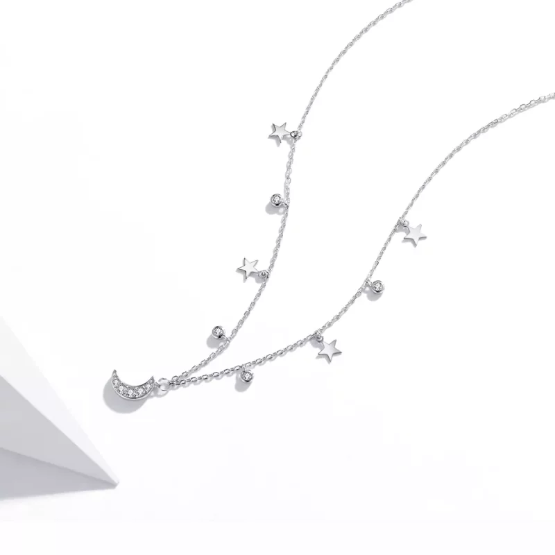 (afbeelding voor) Pandora Style Droom Ster Maan Chain Ketting - SCN420 - Bekijken 4