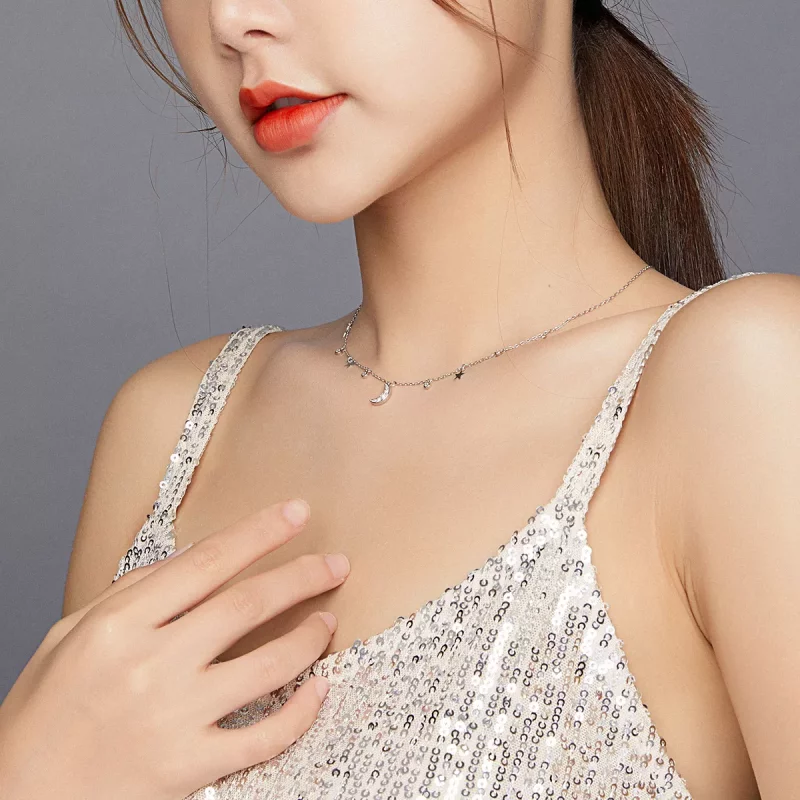 (afbeelding voor) Pandora Style Droom Ster Maan Chain Ketting - SCN420 - Bekijken 7