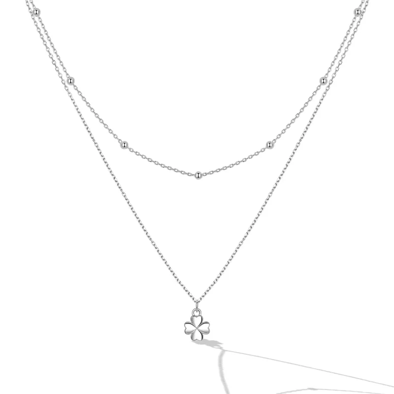 (afbeelding voor) Pandora Style Dubbele Klaver Ketting - SCN481 - Bekijken 2