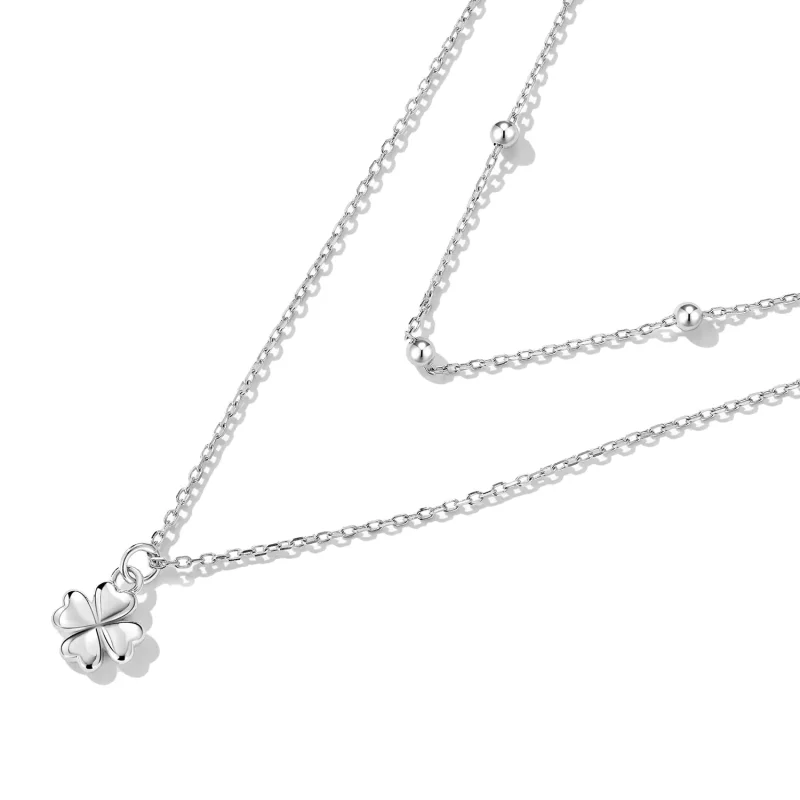 (afbeelding voor) Pandora Style Dubbele Klaver Ketting - SCN481 - Bekijken 3