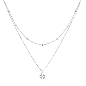 (afbeelding voor) Pandora Style Dubbele Klaver Ketting - SCN481