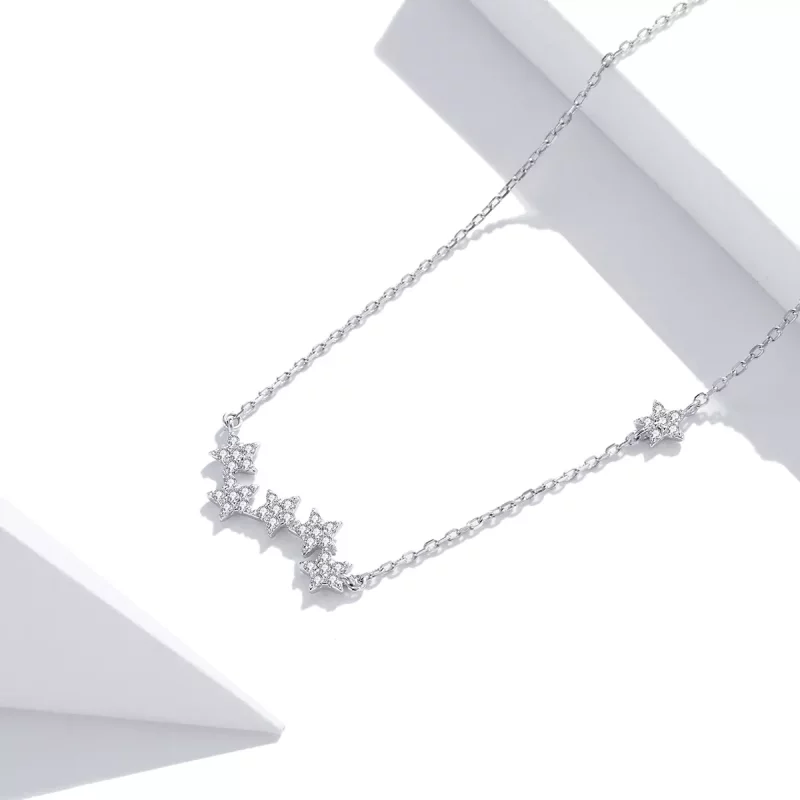 (afbeelding voor) Pandora Style Fonkelende sterren Chain Ketting - SCN419 - Bekijken 2