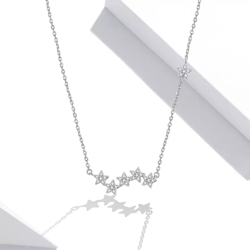 (afbeelding voor) Pandora Style Fonkelende sterren Chain Ketting - SCN419 - Bekijken 5