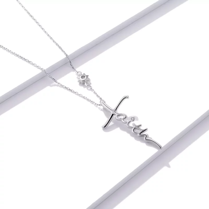 (afbeelding voor) Pandora Style Geloof van het kruis Ketting - BSN231 - Bekijken 3