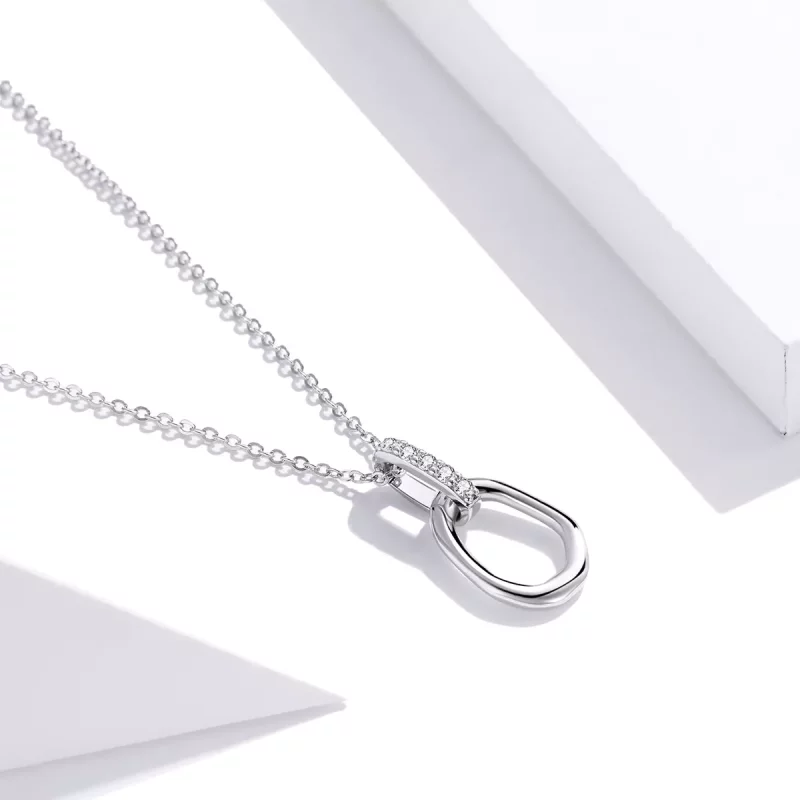 (afbeelding voor) Pandora Style Geometrisch Chain Ketting - SCN440 - Bekijken 2