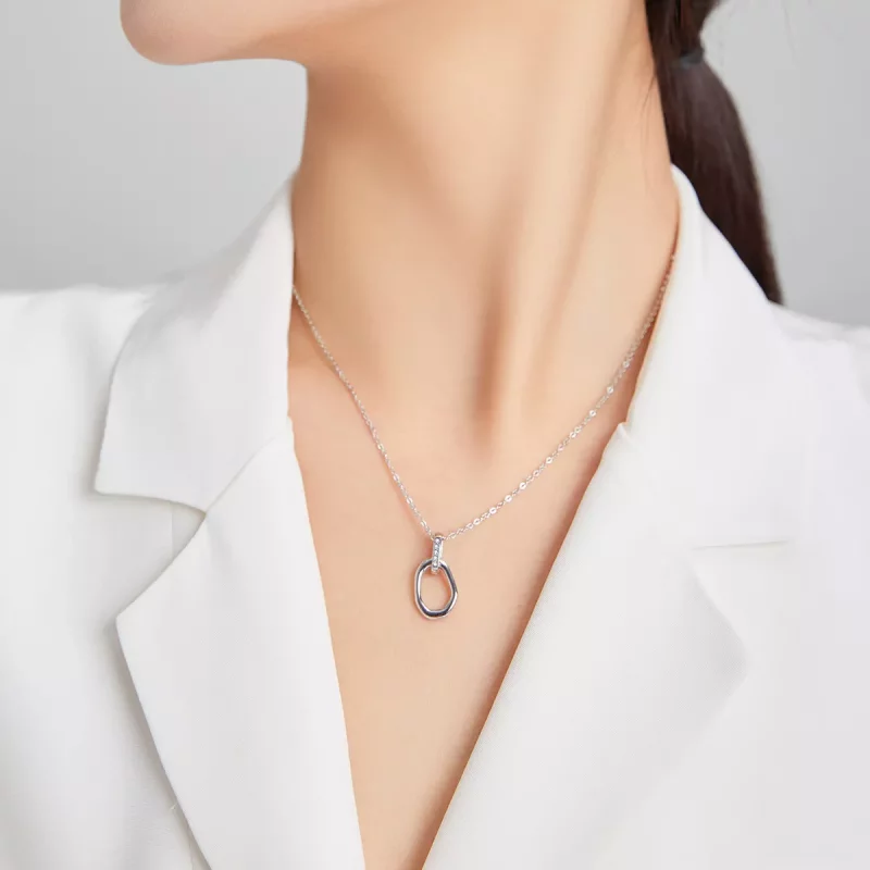 (afbeelding voor) Pandora Style Geometrisch Chain Ketting - SCN440 - Bekijken 6