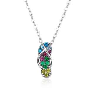 Pandora Style Glanzende teenslippers Chain Ketting - SCN408 (afbeelding voor) Pandora Style Glanzende teenslippers Chain Ketting - SCN408