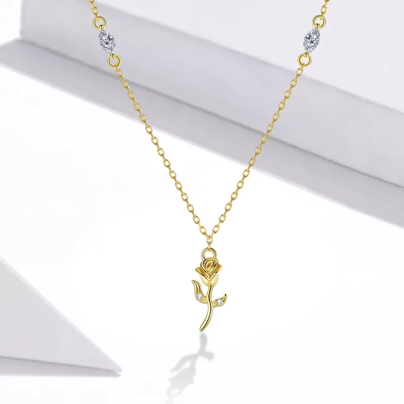 (afbeelding voor) Pandora Style Gouden Roos Ketting - SCN464 - Bekijken 5