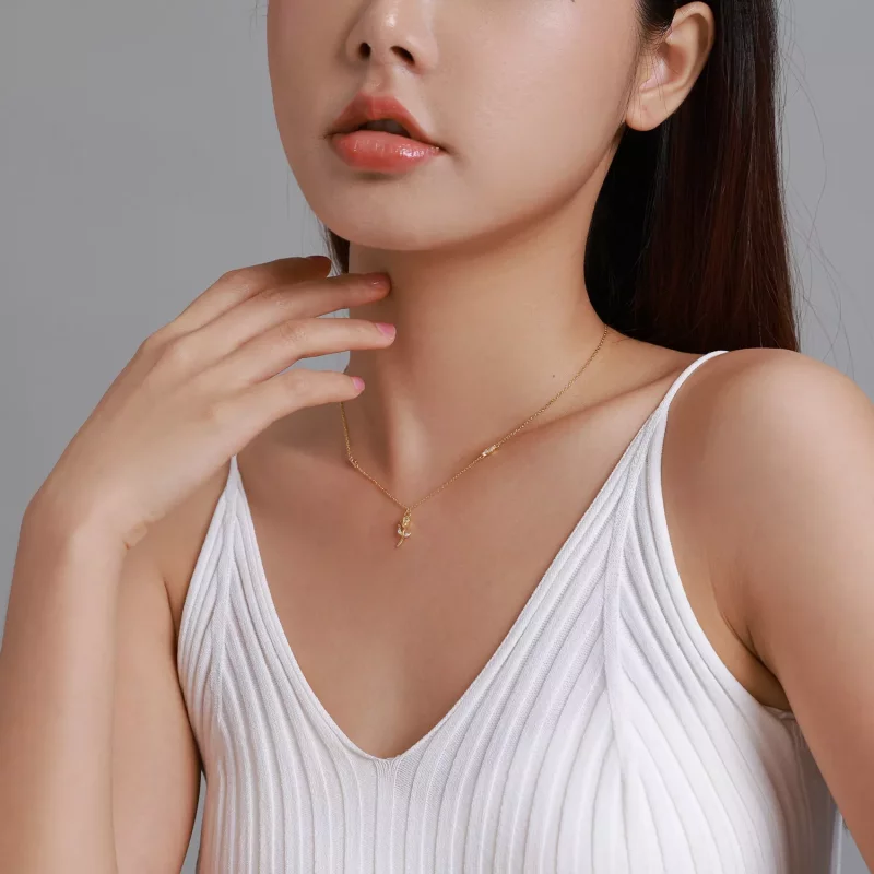 (afbeelding voor) Pandora Style Gouden Roos Ketting - SCN464 - Bekijken 8