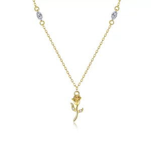 Pandora Style Gouden Roos Ketting - SCN464 (afbeelding voor) Pandora Style Gouden Roos Ketting - SCN464