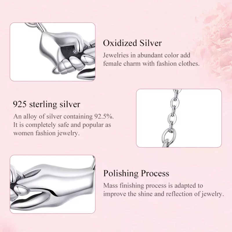 (afbeelding voor) Pandora Style Hand in hand Chain Ketting - SCN398 - Bekijken 3