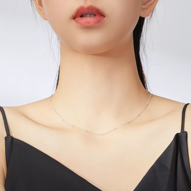 (afbeelding voor) Pandora Style Kleine ballen basisketting Chain Ketting - SCN391 - Bekijken 5