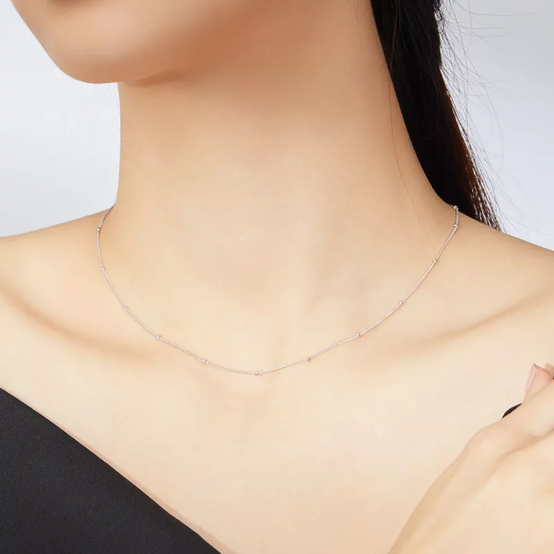 (afbeelding voor) Pandora Style Kleine ballen basisketting Chain Ketting - SCN391 - Bekijken 7