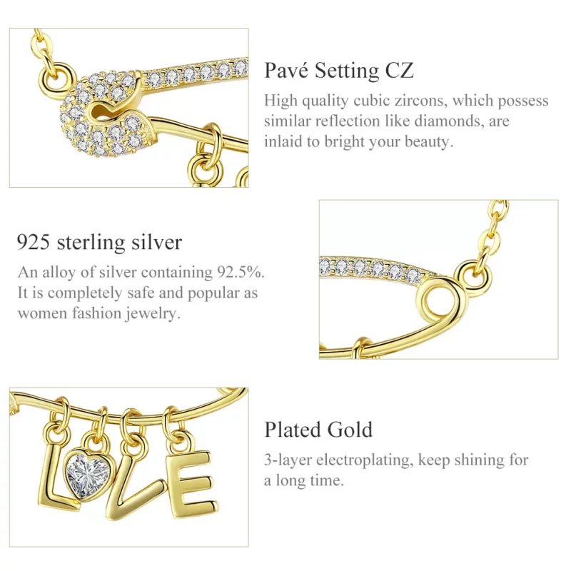 (afbeelding voor) Pandora Style Liefdesclip Chain Ketting - SCN324 - Bekijken 3