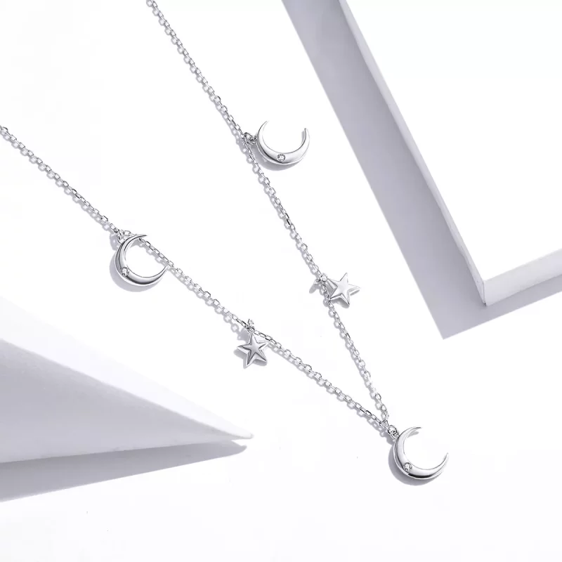 (afbeelding voor) Pandora Style Maan en ster Chain Ketting - SCN411 - Bekijken 2