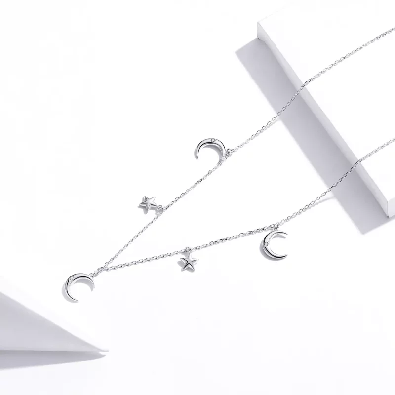 (afbeelding voor) Pandora Style Maan en ster Chain Ketting - SCN411 - Bekijken 3