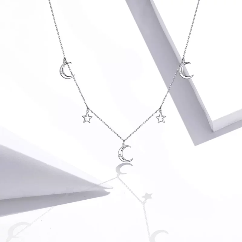 (afbeelding voor) Pandora Style Maan en ster Chain Ketting - SCN411 - Bekijken 5