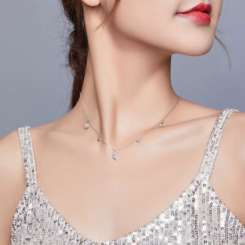 (afbeelding voor) Pandora Style Maan en ster Chain Ketting - SCN411 - Bekijken 6