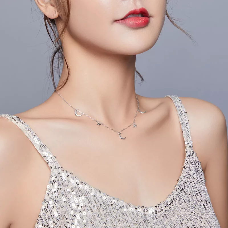 (afbeelding voor) Pandora Style Maan en ster Chain Ketting - SCN411 - Bekijken 8