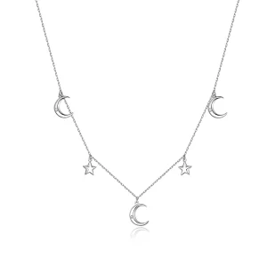 (afbeelding voor) Pandora Style Maan en ster Chain Ketting - SCN411