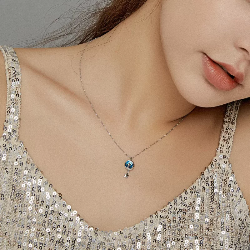 (afbeelding voor) Pandora Style Maan & Kat Chain Ketting - SCN422 - Bekijken 6