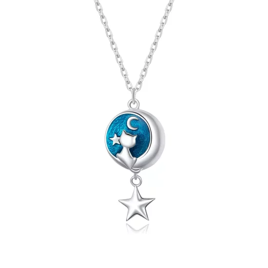 (afbeelding voor) Pandora Style Maan & Kat Chain Ketting - SCN422