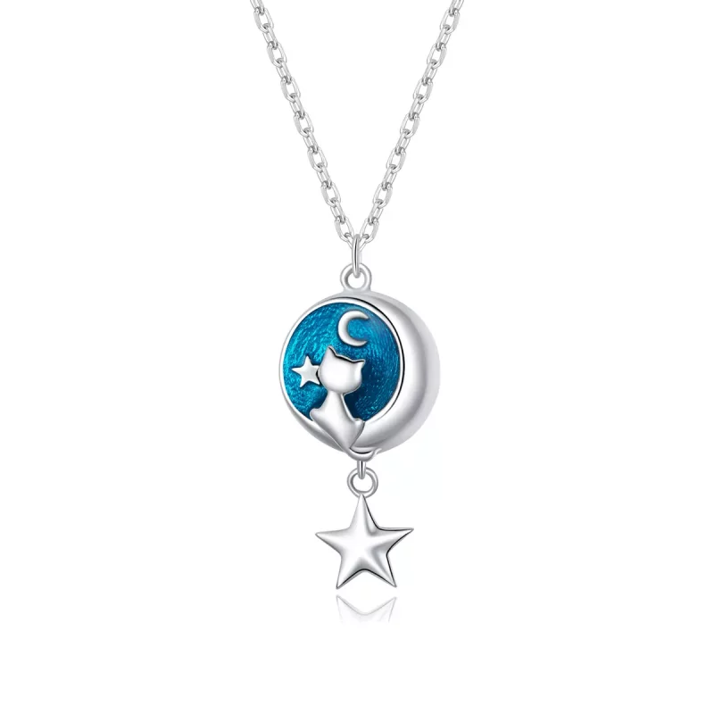 (afbeelding voor) Pandora Style Maan & Kat Chain Ketting - SCN422