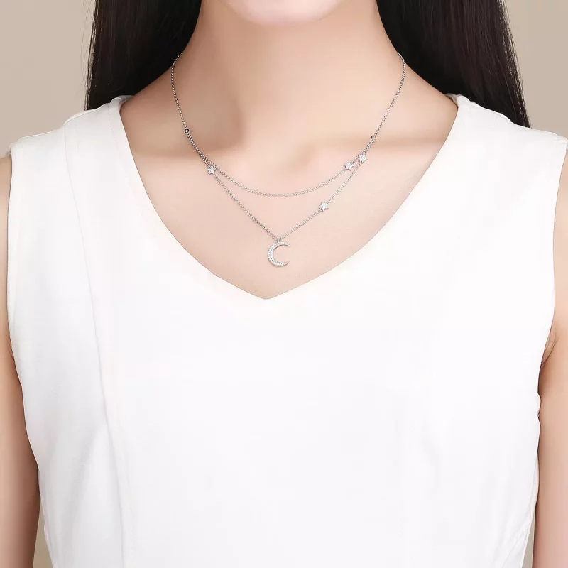 (afbeelding voor) Pandora Style Maan & Sterren Chain Ketting - BSN038 - Bekijken 6