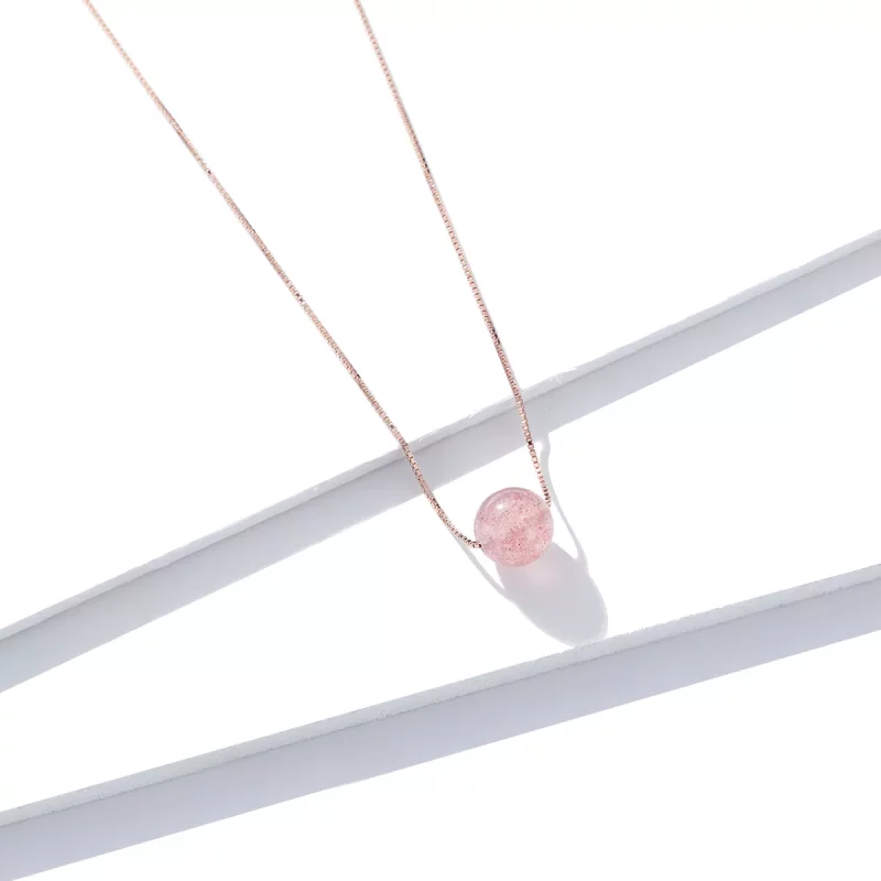 (afbeelding voor) Pandora Style Natuurlijk Aardbei Kristal Ketting - BSN096 - Bekijken 3