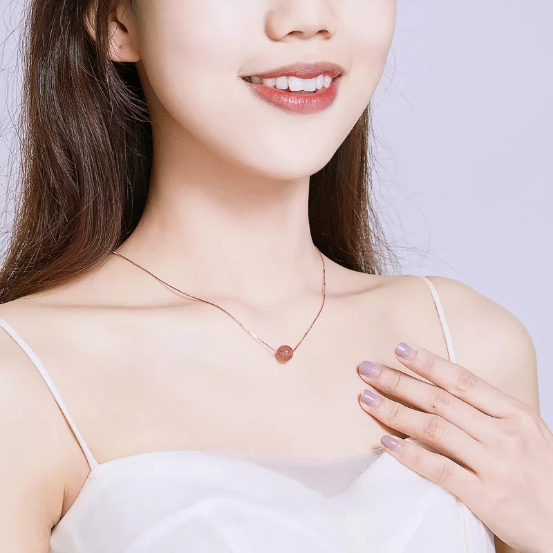 (afbeelding voor) Pandora Style Natuurlijk Aardbei Kristal Ketting - BSN096 - Bekijken 6