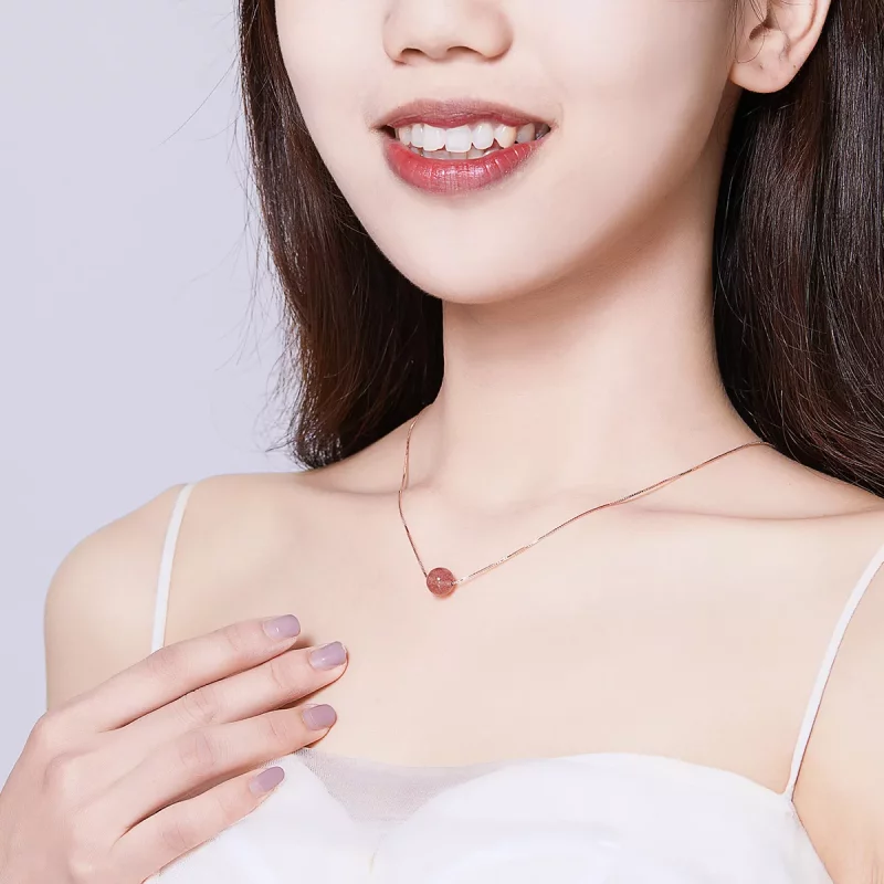 (afbeelding voor) Pandora Style Natuurlijk Aardbei Kristal Ketting - BSN096 - Bekijken 8