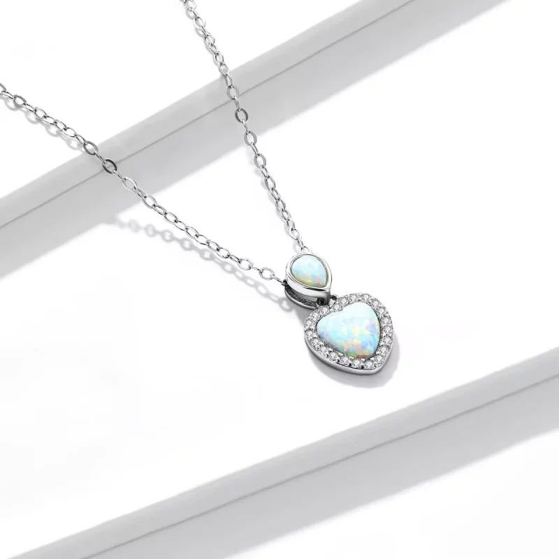 (afbeelding voor) Pandora Style Opaal Liefde Ketting - BSN243 - Bekijken 3