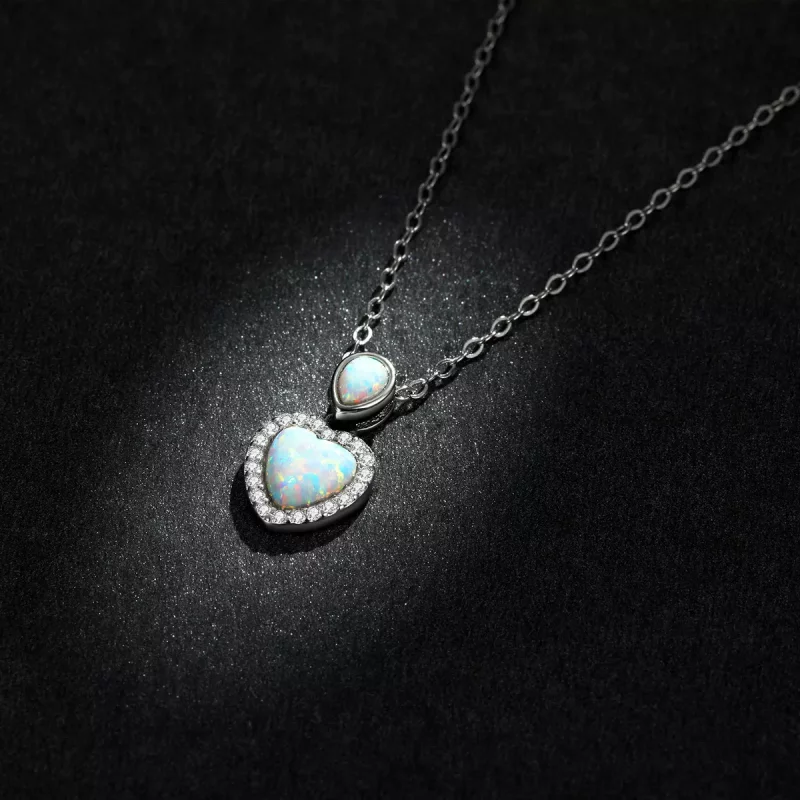 (afbeelding voor) Pandora Style Opaal Liefde Ketting - BSN243 - Bekijken 5