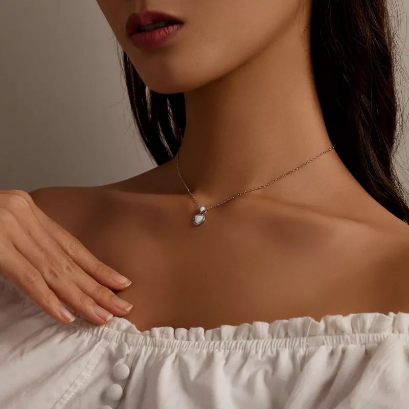 (afbeelding voor) Pandora Style Opaal Liefde Ketting - BSN243 - Bekijken 8