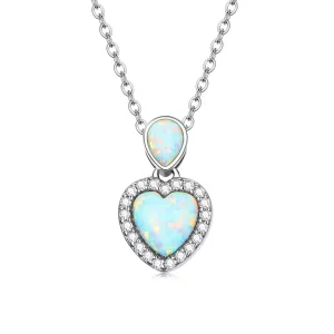 (afbeelding voor) Pandora Style Opaal Liefde Ketting - BSN243