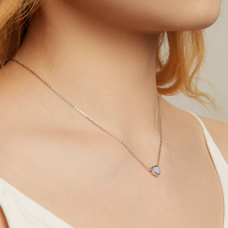 (afbeelding voor) Pandora Style Opaal Liefde Ketting - SCN471 - Bekijken 6