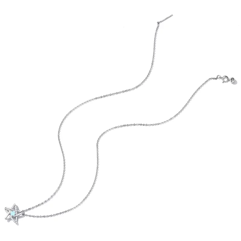 (afbeelding voor) Pandora Style Opaal Ster Ketting - SCN473 - Bekijken 4