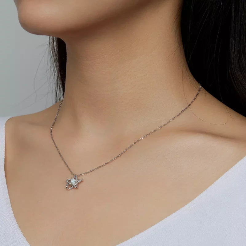 (afbeelding voor) Pandora Style Opaal Ster Ketting - SCN473 - Bekijken 5