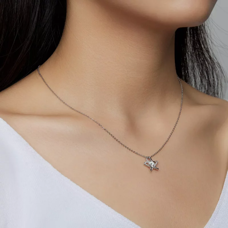 (afbeelding voor) Pandora Style Opaal Ster Ketting - SCN473 - Bekijken 6