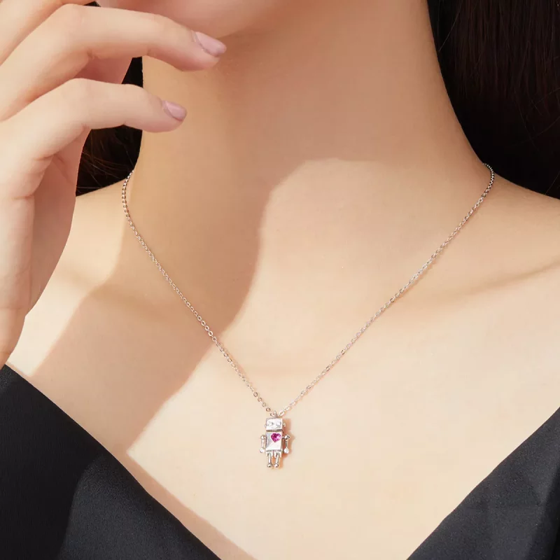 (afbeelding voor) Pandora Style Robot van de liefde Chain Ketting - SCN388 - Bekijken 5