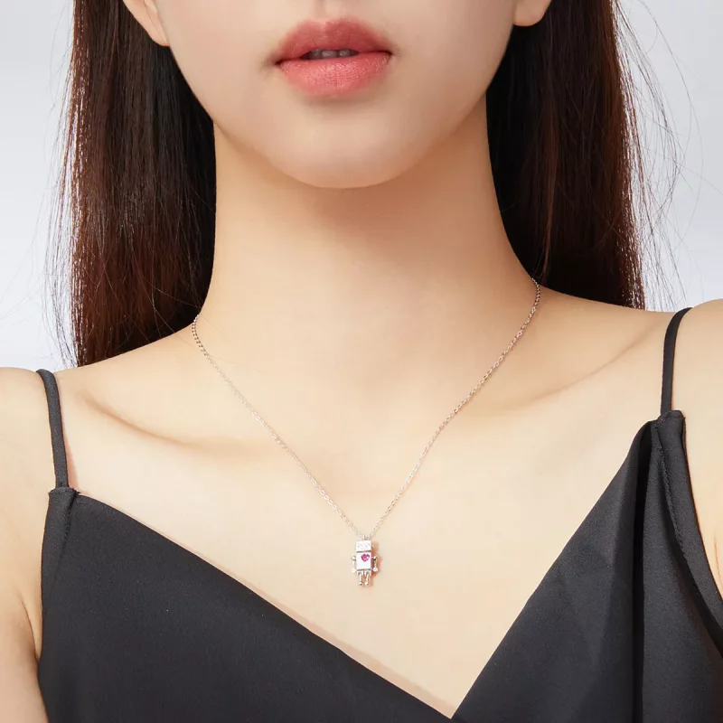(afbeelding voor) Pandora Style Robot van de liefde Chain Ketting - SCN388 - Bekijken 7