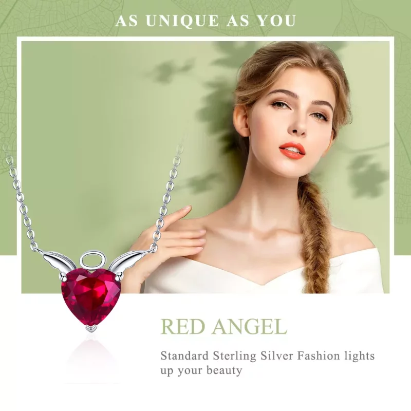 (afbeelding voor) Pandora Style Rode Engel Hart Chain Ketting - SCN285 - Bekijken 2