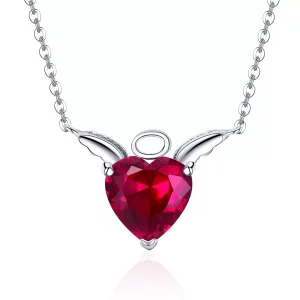 Pandora Style Rode Engel Hart Chain Ketting - SCN285 (afbeelding voor) Pandora Style Rode Engel Hart Chain Ketting - SCN285