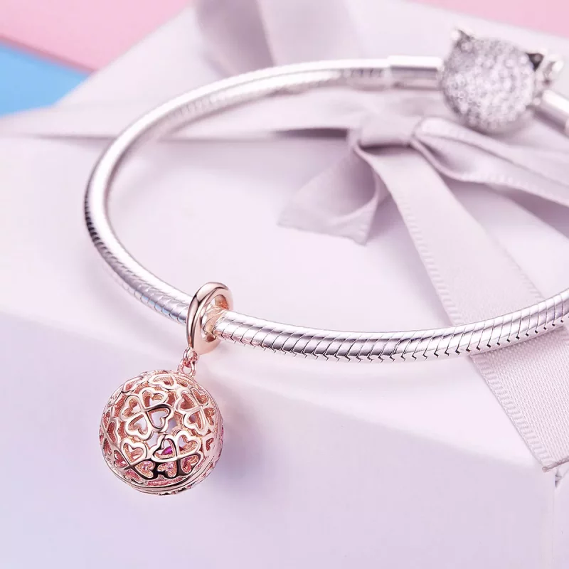 (afbeelding voor) Pandora Style Rose Beweging Klaver Hanger - SCC1127 - Bekijken 3