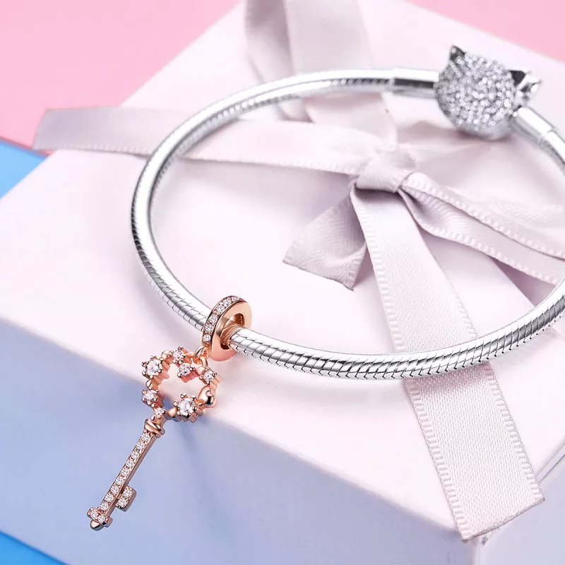 (afbeelding voor) Pandora Style Rose Luchy Shinning Key Hanger - SCC1122 - Bekijken 5