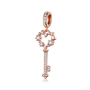 Pandora Style Rose Luchy Shinning Key Hanger - SCC1122 (afbeelding voor) Pandora Style Rose Luchy Shinning Key Hanger - SCC1122